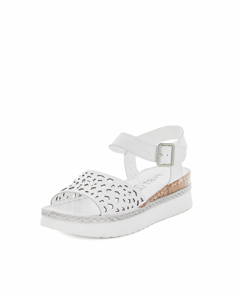 Just Bee Celesta Leather Wedge Sandals