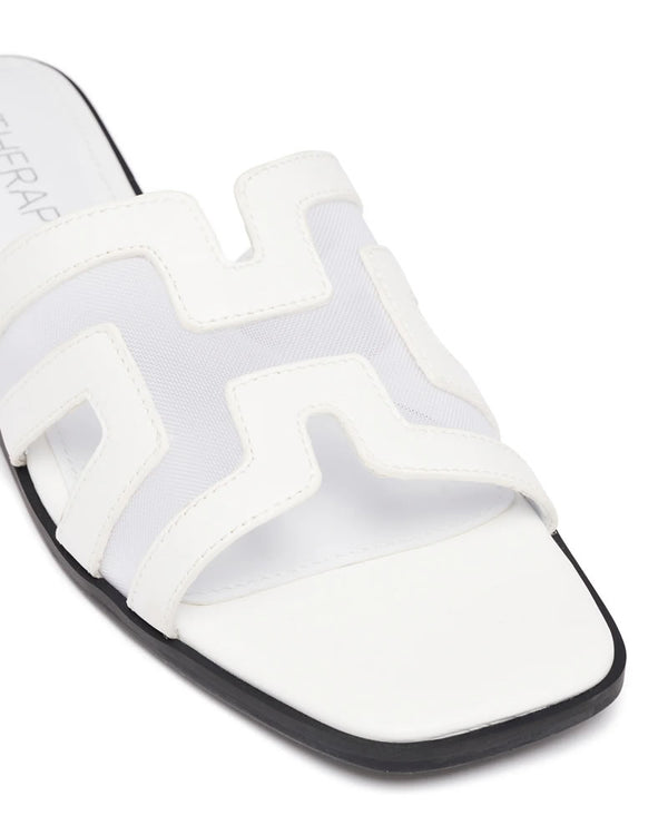  Therapy Shoes Gaze White Mesh Slides