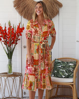 Salty Palm Natalie Short Sleeve Midi Dress