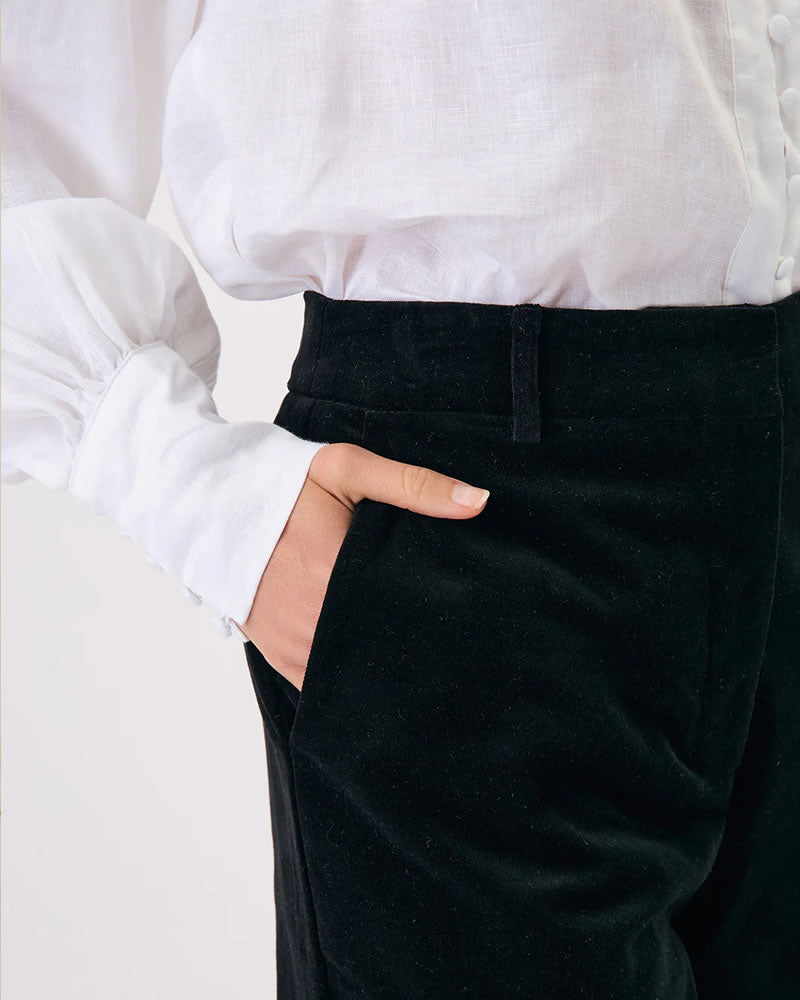 Adorne Lulu Velvet Pants Black
