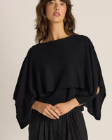 Fate + Becker Kora Cape Top Black