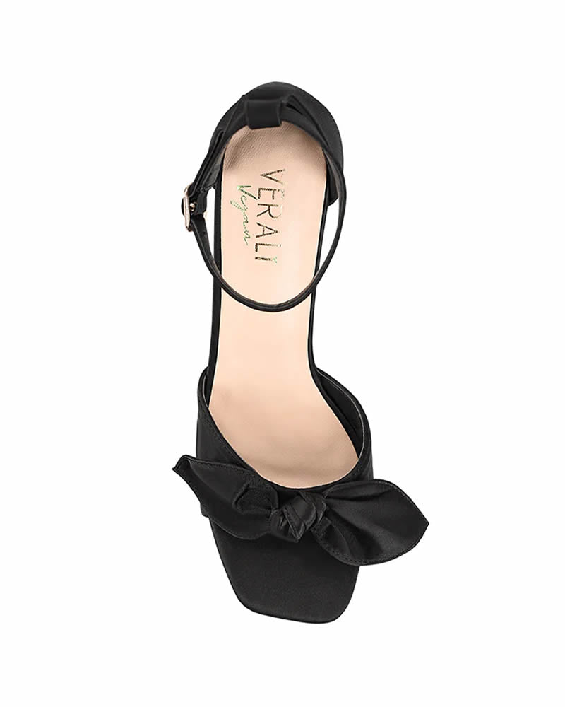 Verali Kara Black Satin Shaved Heels