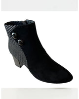 Vago Huffy Black Suede & Contrasts Leather  Ankle Boots