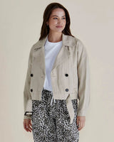 Betty Basics Adaline Crop Trench Coat Beige