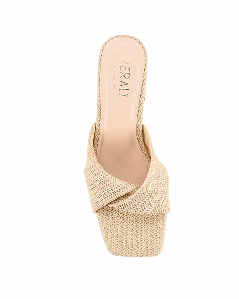 Verali Stella Heel Mules Natural Raffia