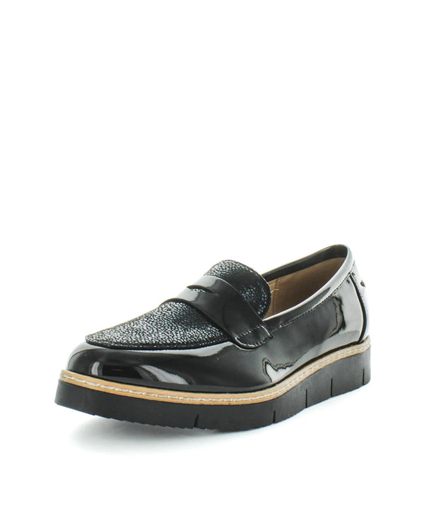  Wilde Shoes Sips Black/multi Patent Platform Loafers