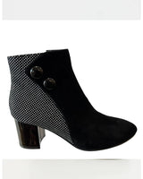 Vago Huffy Black Suede & Contrasts Leather  Ankle Boots