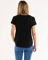 Betty Basics Hailey Embellished Black Tee