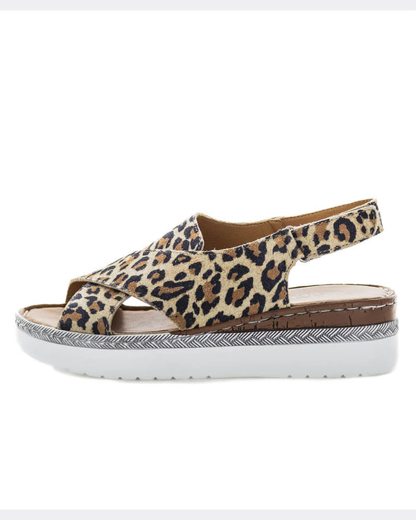  Just bee Chipata Leather Wedge Sandals