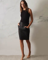 Monaco Vince Skirt Black Wax Look