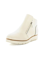 Just Bee Clover Cream Leather Ankle Boots