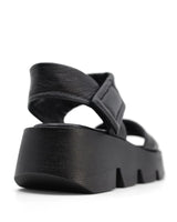 Luna Sole Novi Leather Chunky Black Sandals