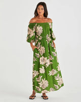 Sass Antonie Off Shoulder Dress Moonflower Green