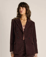 Fate + Becker Rhea Velvet Blazer Chocolate