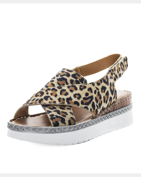  Just bee Chipata Leather Wedge Sandals