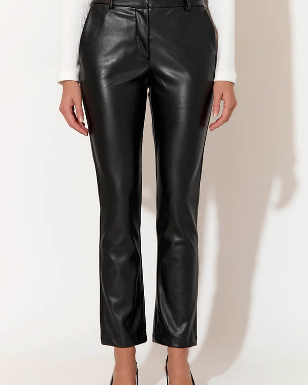  Adorne Tara Faux Leather Pants Black