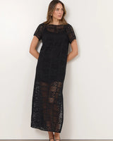 Adorne Lottie Lace Maxi Dress Black