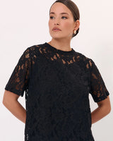 Adorne Arden Lace Short Sleeve Top