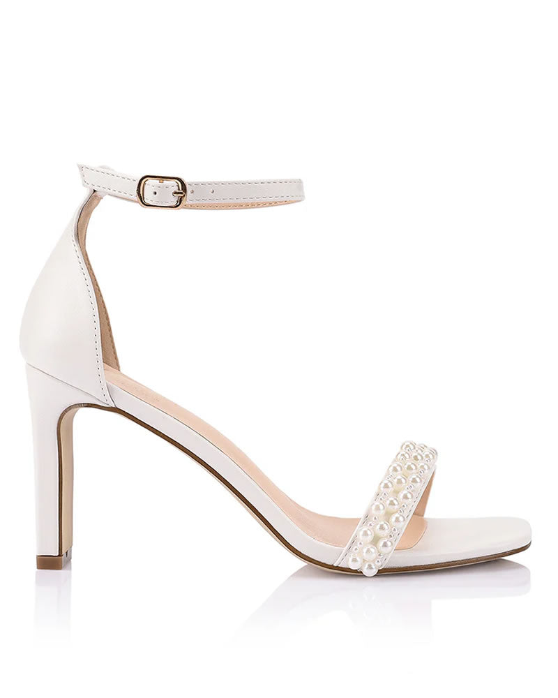 Verali Kaitlyn Shaved Block Heel Chalk Pearl