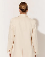 Adorne Donna Cream Linen Lined Blazer Jacket