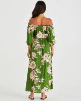 Sass Antonie Off Shoulder Dress Moonflower Green