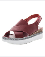 Just bee Chipata Leather Wedge Sandals