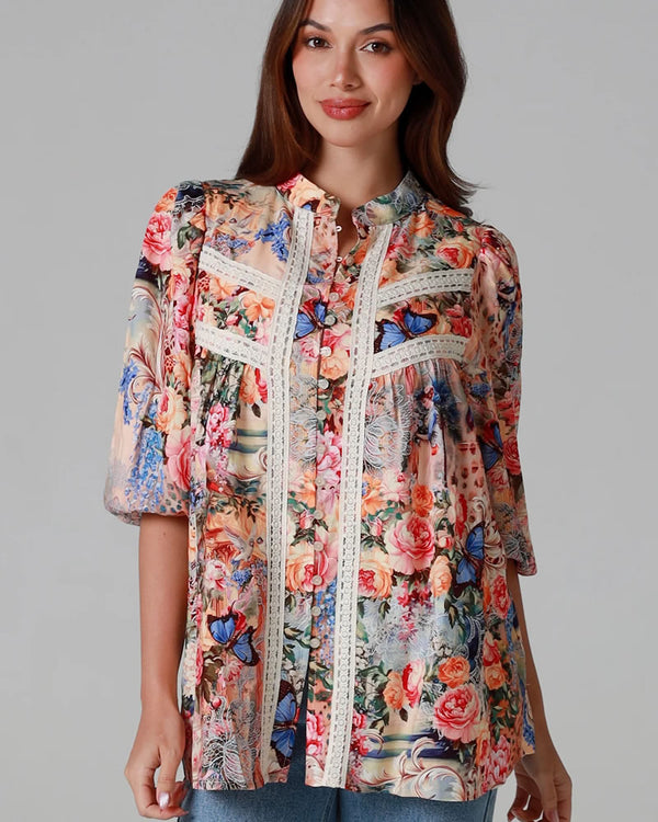  Dreamcatcher Hannah Floral Print Blouse