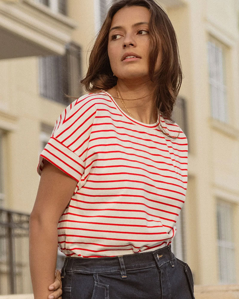 Betty Basics Willa Red Stripe Tee