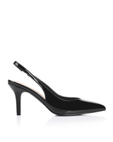 Verali Lemur Slingback Stilettos Black Patent