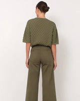 Adorne Adele Wide Leg Jeans Khaki