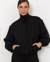 Adorne Aude Funnel Neck Cupro Jacket