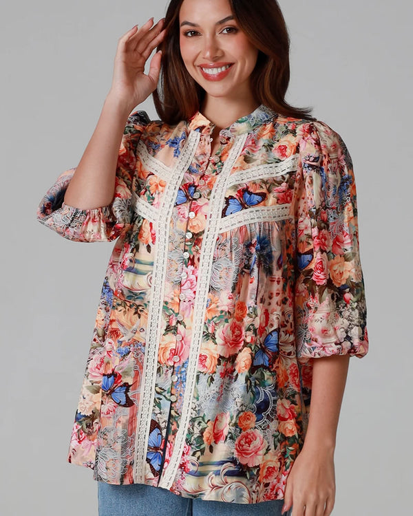  Dreamcatcher Hannah Floral Print Blouse