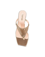 Verali Mackenzie Kitten Heel Thongs Champagne Gold