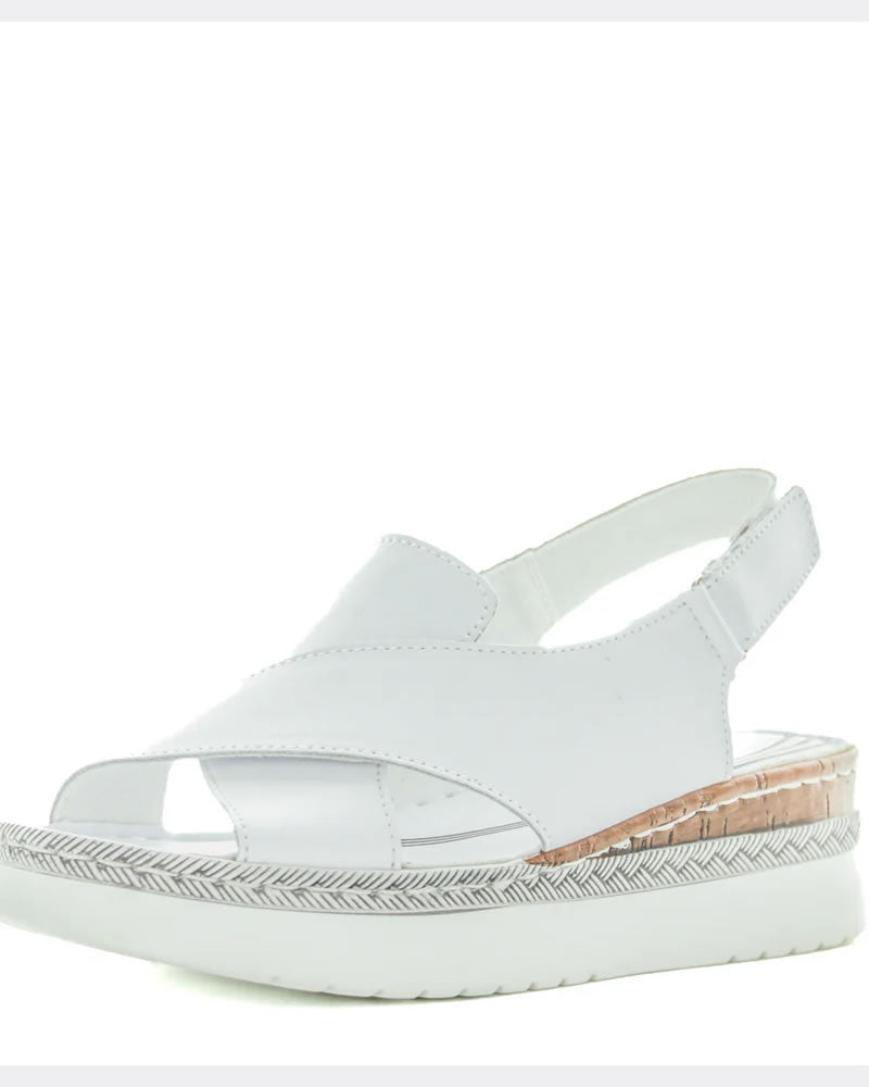 Just bee Chipata Leather Wedge Sandals
