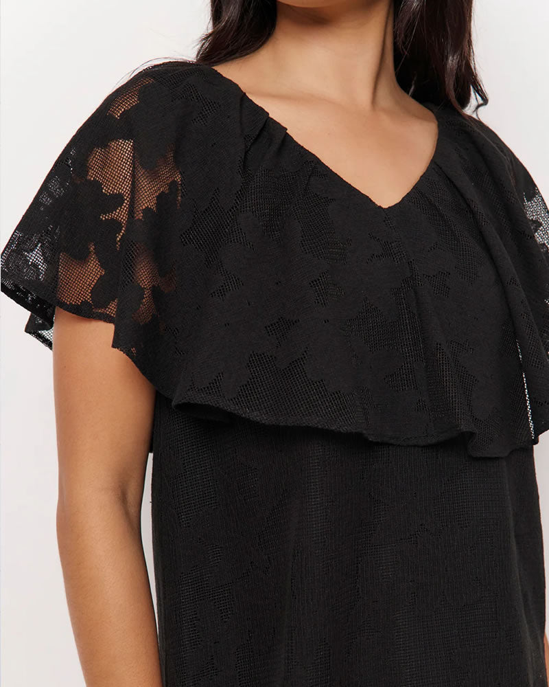 Adorne Mirra Frill Lace Top