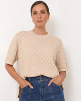 Adore Bethany Textured Knit Top Nude