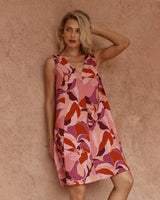Sass Allie Seamed Swing Dress Peony Pink