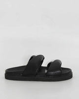 Human Shoes Tactful 2 Strap Twisted  Leather Slides