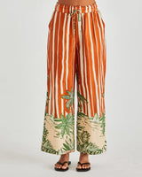 Sass Mina Elasticated Pants Palm Stripe Orange