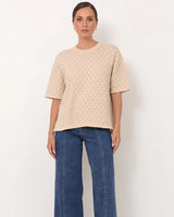 Adore Bethany Textured Knit Top Nude