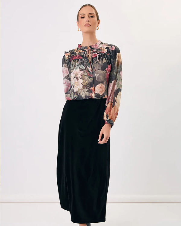  Adorne Carrie Floral Frill Shirt Floral