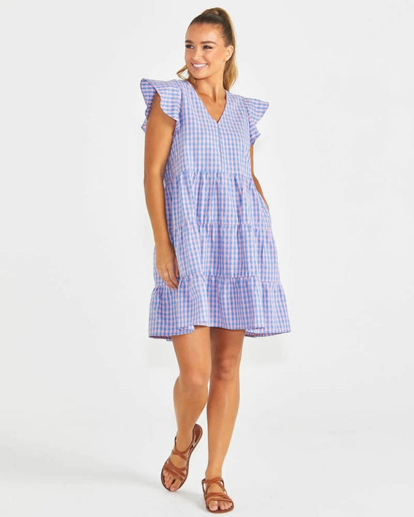  Sass Phillipa Gingham Check Tiered Dress