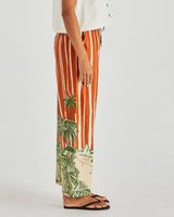Sass Mina Elasticated Pants Palm Stripe Orange