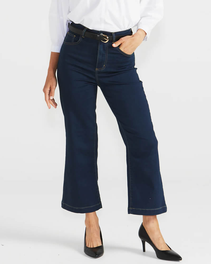 Betty Basics Winnie Wide Leg Jeans Indi Blue