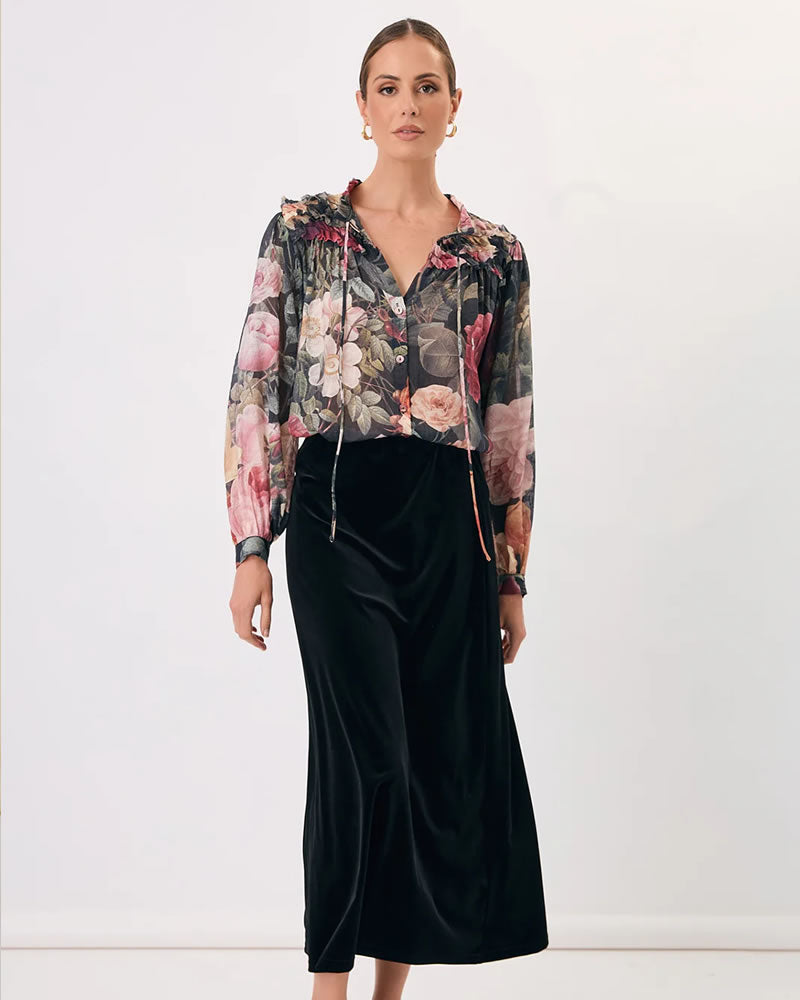 Adorne Carrie Floral Frill Shirt Floral
