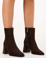 Billini Alania Ankle Block Heel Boots Dark Cacao
