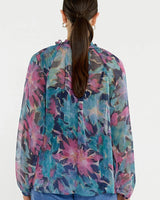 Sass Willow Tie Front Blouse Native Orchid Pink