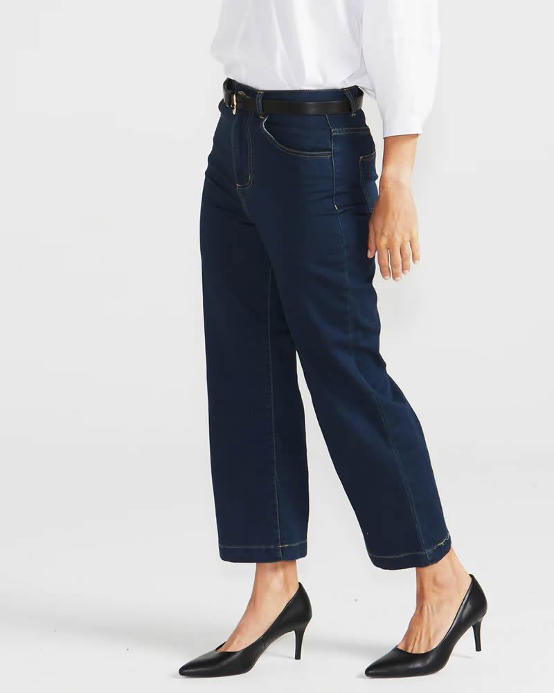 Betty Basics Winnie Wide Leg Jeans Indi Blue