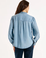 Betty Basics Belgium Lyocell Blouse Light Blue denim