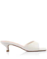 Verali Alyssa Kitten Heel Mules Chalk White